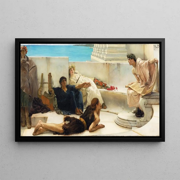Lettura di Omero - Lawrence Alma-Tadema — quadro incorniciato alla parete