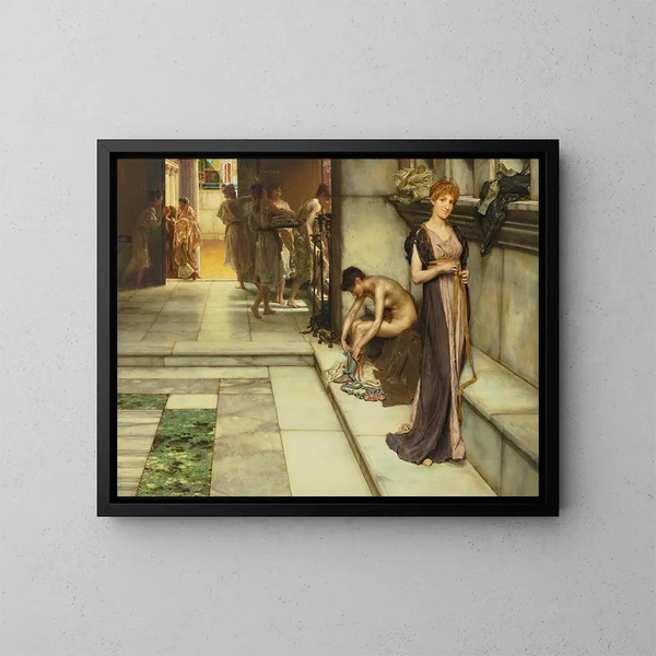 Un apodytère - Lawrence Alma-Tadema — quadro incorniciato alla parete