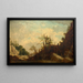 Landschaft mit einer Brücke - Lazare Bruandet — gerahmtes Bild an der Wand