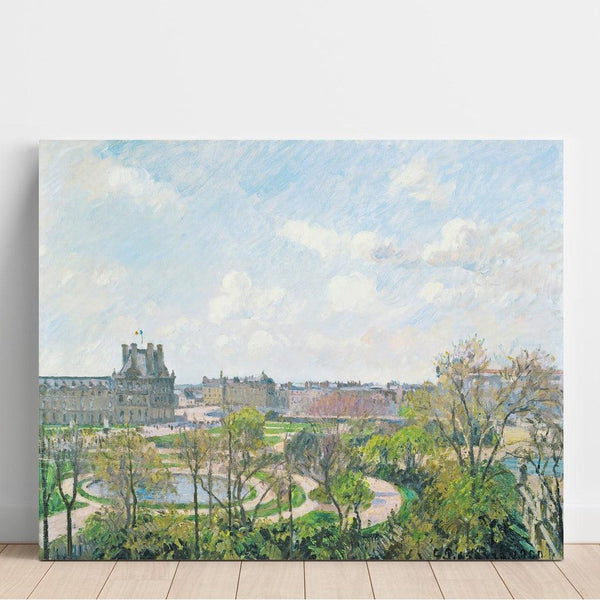 Le Jardin des Tuileries et le Pavillon de Flore, Matin, Printemps - Camille Pissarro | Reproduction Tableau Décoration murale affiche copie