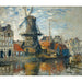 Reproduction of the painting of The Windmill on the Unknown Canal, Amsterdam - Claude Monet