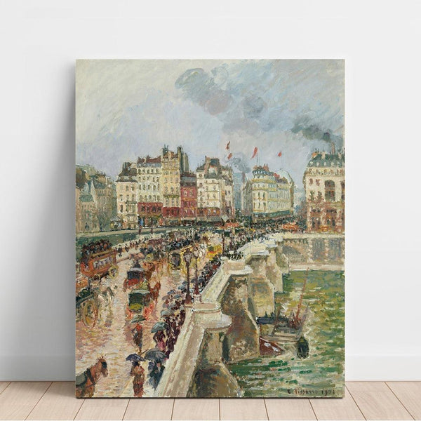 Le Pont-Neuf, Après-Midi de Pluie - Camille Pissarro | Reproduction Tableau Décoration murale affiche copie