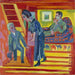 Das Paar beim Besuch und der Neuankömmling - Ernst Ludwig Kirchner — in einem Innenraum präsentiert