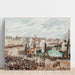 Reproduktion des Gemäldes Der Fischmarkt, Dieppe; grauer Himmel, morgens - Camille Pissarro