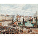 Reproduktion des Gemäldes Der Fischmarkt, Dieppe; grauer Himmel, morgens - Camille Pissarro