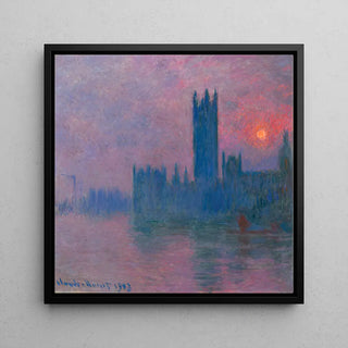 Das Parlament, untergehende Sonne - Claude Monet | Kunstdruck Wanddekoration Gemälde Poster Kopie
