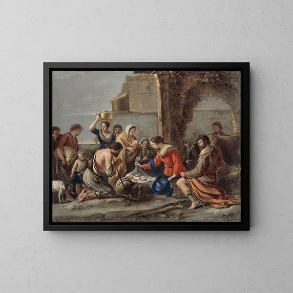 L'Adoration des bergers - Famille Le Nain — gerahmtes Bild an der Wand