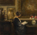 Riproduzione del dipinto Lettura alla luce delle candele - Carl Holsøe
