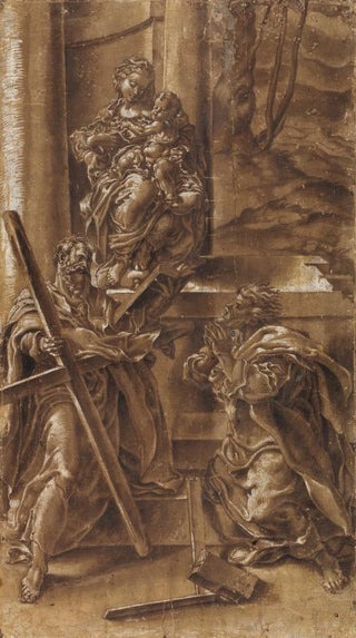 Lelio Orsi - Madonna med barnet samt apostlen Andreas tv og den hellige Judas th.webp