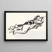 Foglio di bozza con donna fluttuante e tromba - Leo Gestel — quadro incorniciato alla parete