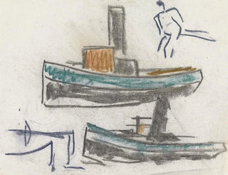 Leo Gestel - Studieblad met schepen.webp