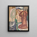 Zwei Frauen beim Baden und eine Silhouette von hinten - Leo Gestel — gerahmtes Bild an der Wand