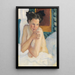 Erwachen halbnackt sitzend - Leo Putz — gerahmtes Bild an der Wand