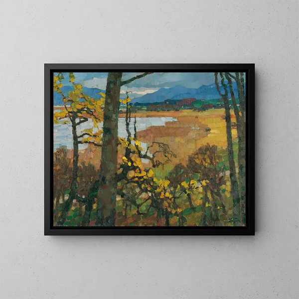 Herbst am Chiemsee - Leo Putz — gerahmtes Bild an der Wand