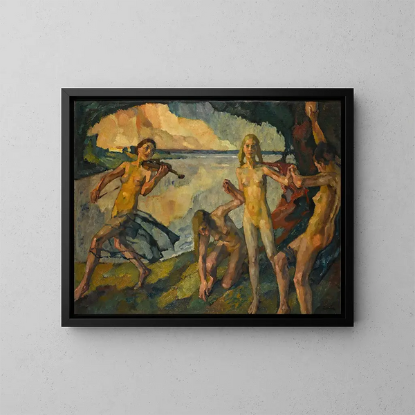 Junge Leben - Leo Putz — gerahmtes Bild an der Wand