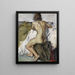 Frau nackt sitzend von hinten - Leo Putz — gerahmtes Bild an der Wand