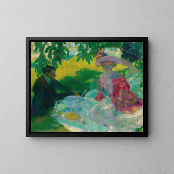 Das Picknick - Leo Putz — gerahmtes Bild an der Wand