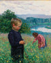 Brüder und Schwestern auf den blühenden Wiesen - Léon Giran-Max — Ansicht des Kunstwerks