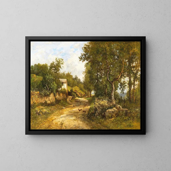 Weg durch eine große Landschaft - Léon Richet — gerahmtes Bild an der Wand