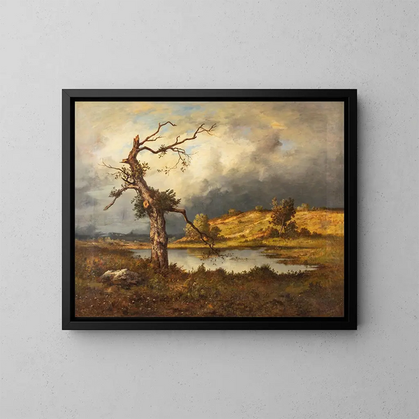 Gewitter in der Nähe von Fontainebleau - Léon Richet — gerahmtes Bild an der Wand