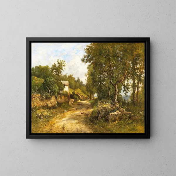 Weg durch eine große Landschaft - Léon Richet — gerahmtes Bild an der Wand