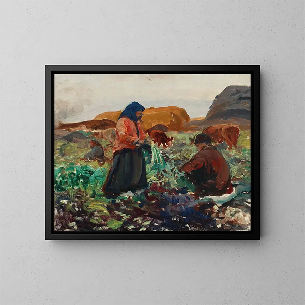 Ernte der Rüben II - Leon Wyczółkowski — gerahmtes Bild an der Wand