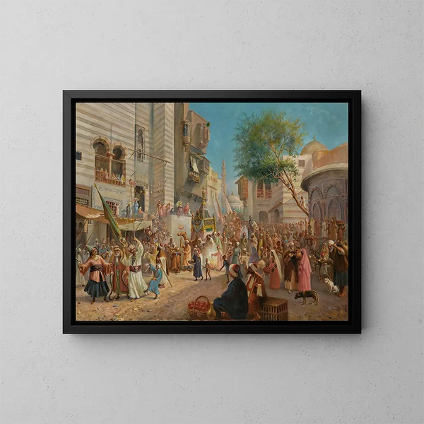 Der Abfahrt des Mahmal von Kairo - Leonardo de Mango — gerahmtes Bild an der Wand
