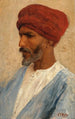 Portrait d'un Oriental avec un turban rouge - Leopold Carl Müller — vista dell’opera