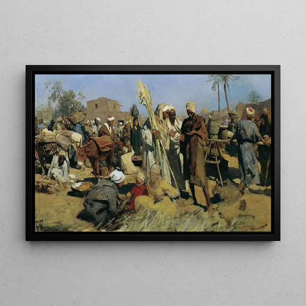 Leopold Carl Mller - Sugar cane market Market in Upper Egypt.webp