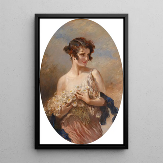 Leopold Schmutzler - Dame mit Margeritenstrau.webp