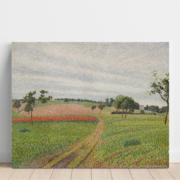 Les Coteaux de Thierceville, Temps Gris - Camille Pissarro | Reproduction Tableau Décoration murale affiche copie