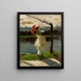 Dame an der Sonnenschirm am Ufer der Loire - Lesser Ury — gerahmtes Bild an der Wand
