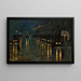U-Bahn-Station im Freien Blowstraße bei Nacht - Lesser Ury — gerahmtes Bild an der Wand