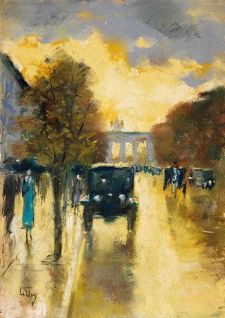 Lesser Ury - Unter den Linden mit Blick auf das Brandenburger Tor Berlin.webp