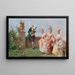 Venice painting, elegant company with San Giorgio Maggiore in the background - Licinio Barzanti — framed artwork on a wall