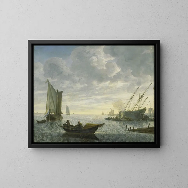Calfatage d'un navire - Lieve Pietersz Verschuier — gerahmtes Bild an der Wand
