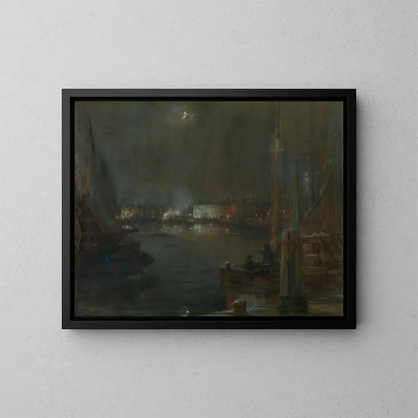 Abend am Hafen von Ostende - Lieven Herremans — gerahmtes Bild an der Wand
