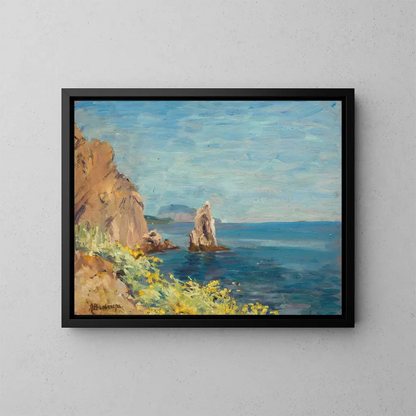 Blick zwischen Jalta und Gursuf - Lilly Walther — gerahmtes Bild an der Wand