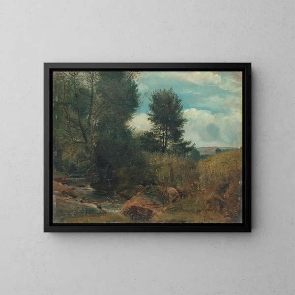 Blick auf den Fluss Sid bei Sidmouth - Lionel Constable — gerahmtes Bild an der Wand