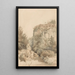 Valley wooded with a high rock and a stream - Lodewijk Johannes Kleijn — framed artwork on a wall