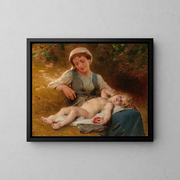 Addormentato profondamente - Léon Jean-Basile Perrault — quadro incorniciato alla parete
