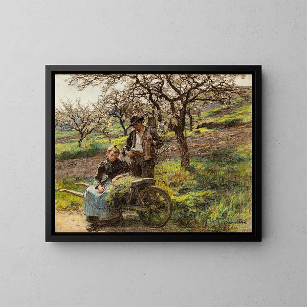 Idylle - Léon Augustin Lhermitte — gerahmtes Bild an der Wand