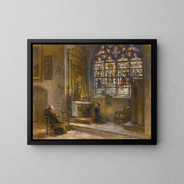 La Prire glisse Saint-Bonnet - Léon Augustin Lhermitte — gerahmtes Bild an der Wand