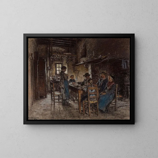 Lon Augustin Lhermitte - La bndicit au Chaussin prs de Vichy The blessing at Chaussin near Vichy.webp