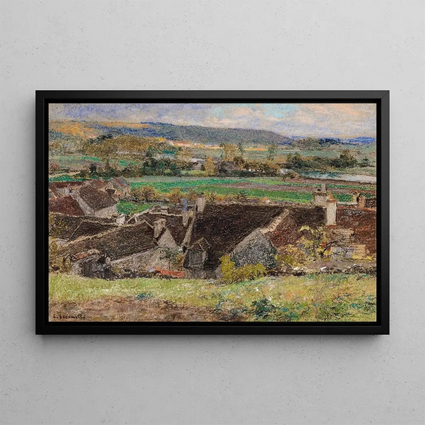 Les Toits vue de village - Léon Augustin Lhermitte — quadro incorniciato alla parete