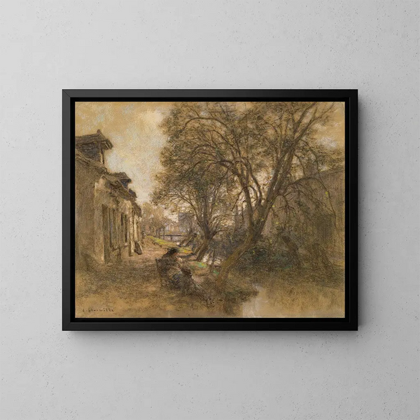 Ansicht aufgenommen in Saint-Bonnet bei Bourges - Léon Augustin Lhermitte — gerahmtes Bild an der Wand