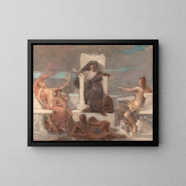 Das Schicksal - Léon François Comerre — gerahmtes Bild an der Wand
