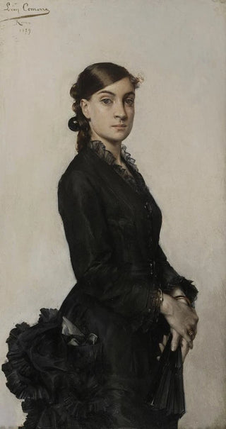 Lon Franois Comerre - Portrait de Jacqueline ComerrePaton en robe noire.webp
