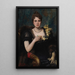 Portrait of a lady in a black dress - Léon Herbo — framed artwork on a wall