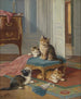 Die Katzenfamilie - Léon Huber — Ansicht des Kunstwerks